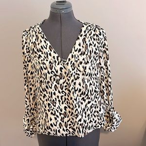 WHBM Leopard print blouse